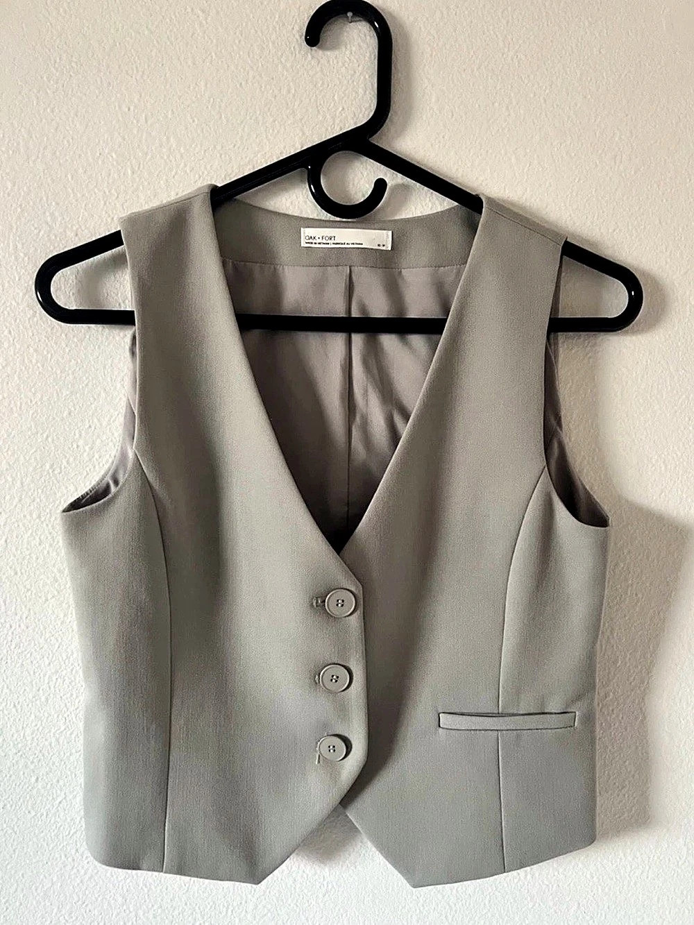 Oak + Fort Women's Gray Vest Size XS Like New